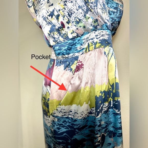 Akiko Silk Pockets Midi Empire Waist Dress - Picture 5 of 14